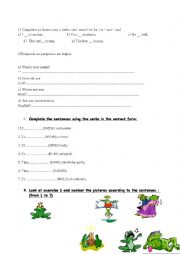 English Worksheet: Exercises