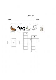 ANIMALS CROSSWORD - FEELINGS MATCH EXERCISE