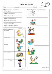 English Worksheet: My day