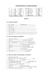 English Worksheet: Possessive adjectives x possessive pronouns