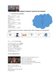 English Worksheet: Hymn for the weekend by Coldplay ft Beyonce