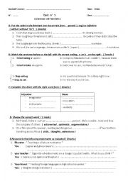 English Worksheet: quiz