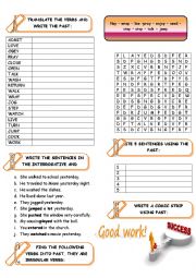 English Worksheet: Regular verbs exercises