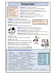 English Worksheet: Phrasal verbs examples and exercises