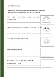 St. Patricks day elementary worksheet