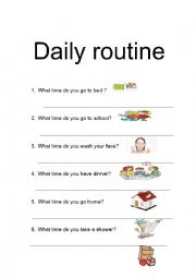 English Worksheet: dailt routine
