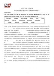 English Worksheet: Vocabulary Exercise