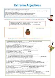 English Worksheet: Extreme Adjectives