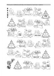 English Worksheet: X-mas Mini Discussion Board Game