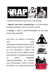 English Worksheet: RAP reading