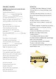 English Worksheet: Song: School days by Chuck Berry