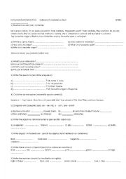 English Worksheet: diagnostic test