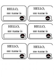 English Worksheet: Badge cards