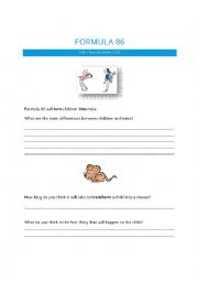 English Worksheet: The Witches by Roald Dahl Formula 86 The Transformation