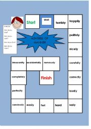 English Worksheet: adverbs of manner boardgame