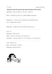 English Worksheet: shopping for the birthday  party