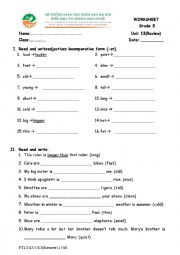 English Worksheet: comparative practice