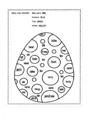 English Worksheet: color by word