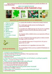 English Worksheet: The History of St Patricks Day