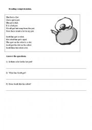 English Worksheet: Reading comprehension 