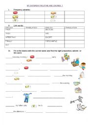 English Worksheet: MY SATURDAY ROUTINE AND CHORES 1