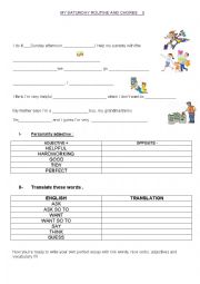 English Worksheet: MY SATURDAY ROUTINE AND CHORES 2