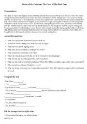 English Worksheet: Pirates of the Caribbean