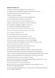 English Worksheet: adjectives -ed or -ing