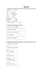 English Worksheet: to be