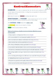 English Worksheet: Contrast connectors