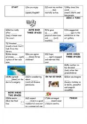 English Worksheet: Board game for gerunds and infinitives