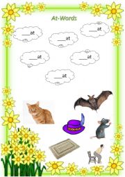 English Worksheet: Phonics: At-words