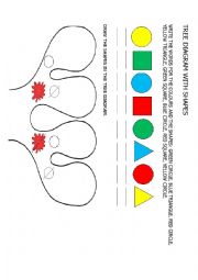 English Worksheet: Tree diagram with shapes