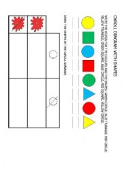 English Worksheet: Caroll diagram with shapes