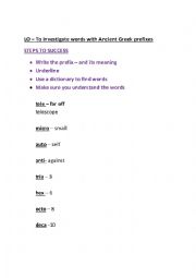 English Worksheet: prefixes