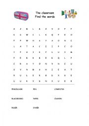 Classroom wordsearch