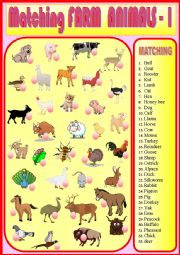 Matching Farm Animals 1 