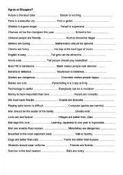 English Worksheet: Agree or Disagree