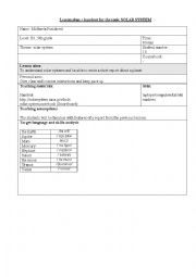 English Worksheet: Solar system