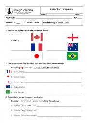 English Worksheet: NATIONALTY
