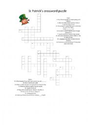 English Worksheet: st patricks crossword puzzle