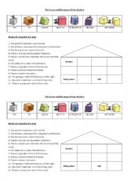 English Worksheet: The house and the prepositions of place 