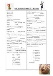 English Worksheet: Try Everything - Zootopia - Shakira