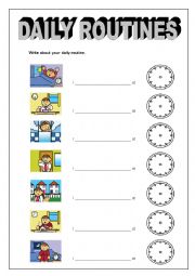 English Worksheet: Daily routines