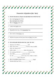 English Worksheet: Possessive adjectives