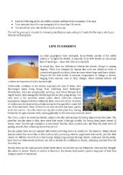 English Worksheet: deserts