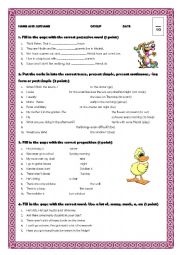 English Worksheet: eso grammar