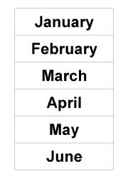 English Worksheet: Cards with months of the year