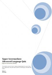 English Vocabuary Games Upper-Advanced Part I