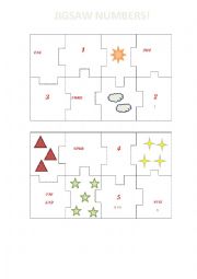 English Worksheet: Jigsaw puzzle numbers